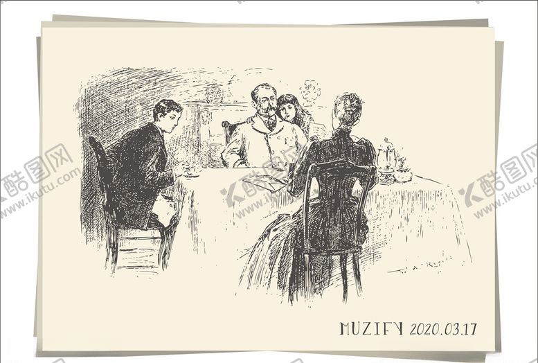 编号：82145309200705248508【酷图网】源文件下载-家庭会议素描画