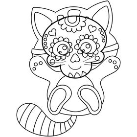 猫咪线条画涂色画简笔画