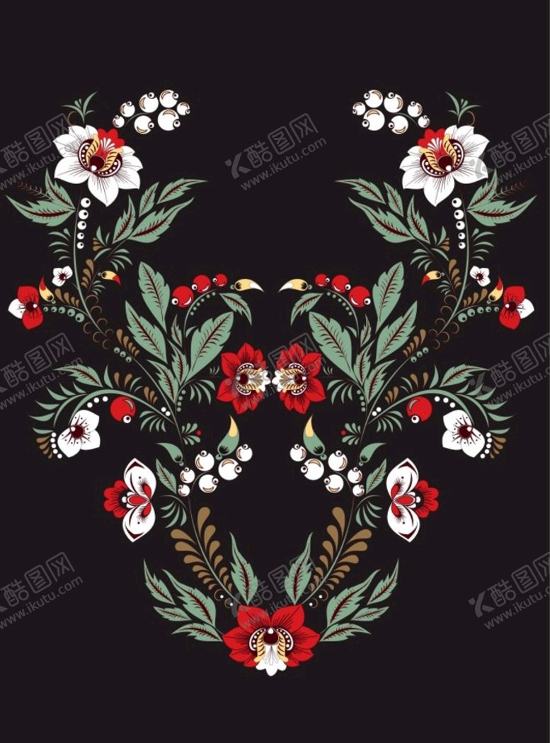 编号：77990411180654599287【酷图网】源文件下载-花草组合图案背景
