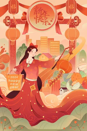 新年快乐海报