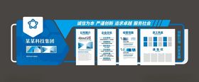 蓝色企业简介文化墙