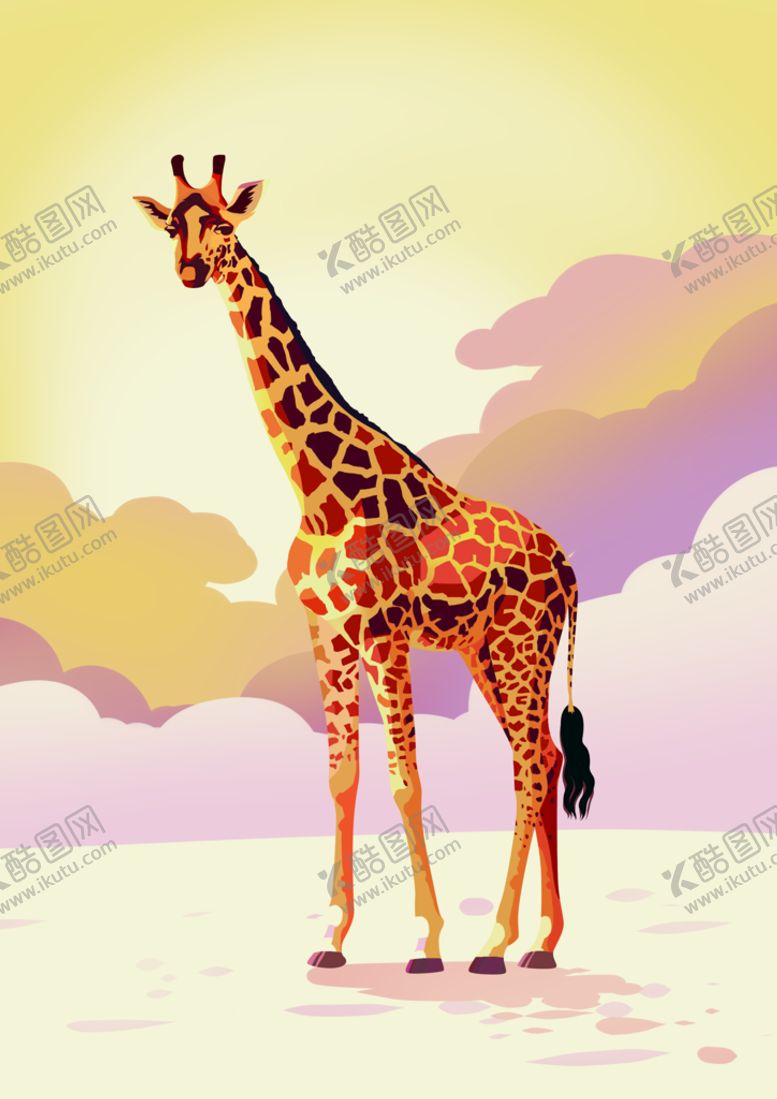 编号：36574109270507487168【酷图网】源文件下载-卡通长颈鹿