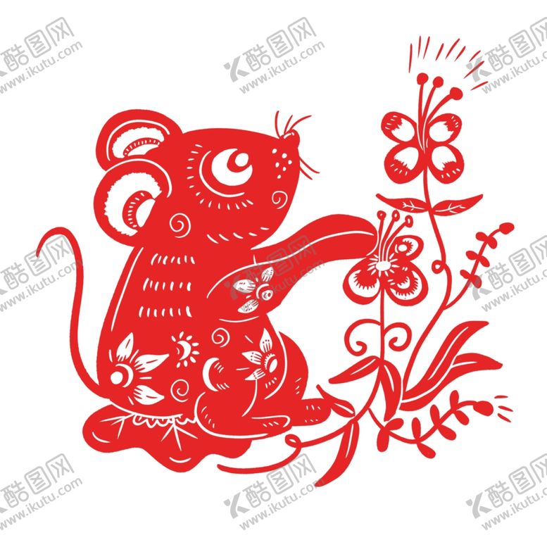 编号：99293110240851488642【酷图网】源文件下载-老鼠剪纸