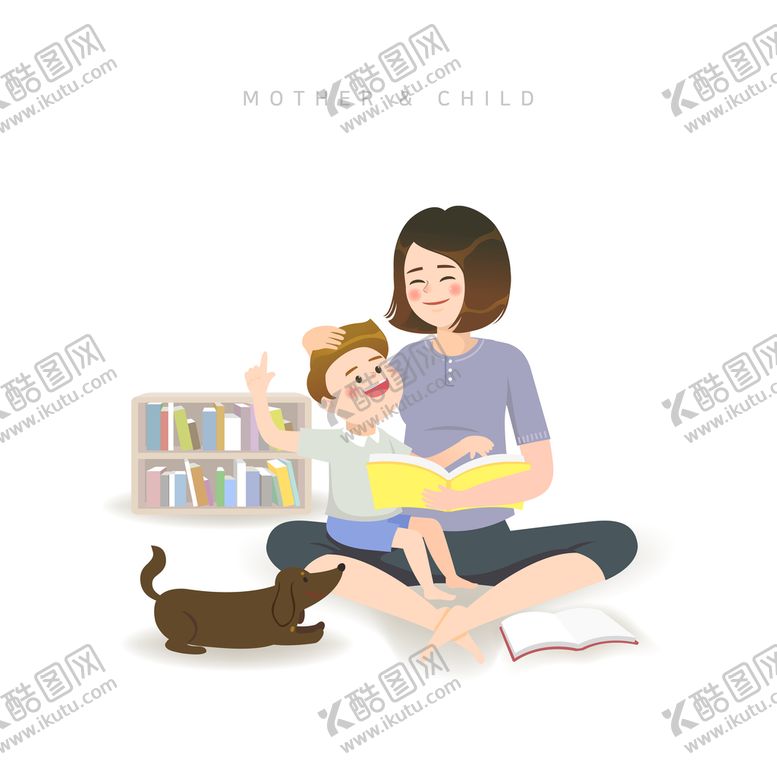 编号：23741809180538185102【酷图网】源文件下载-亲子插画 