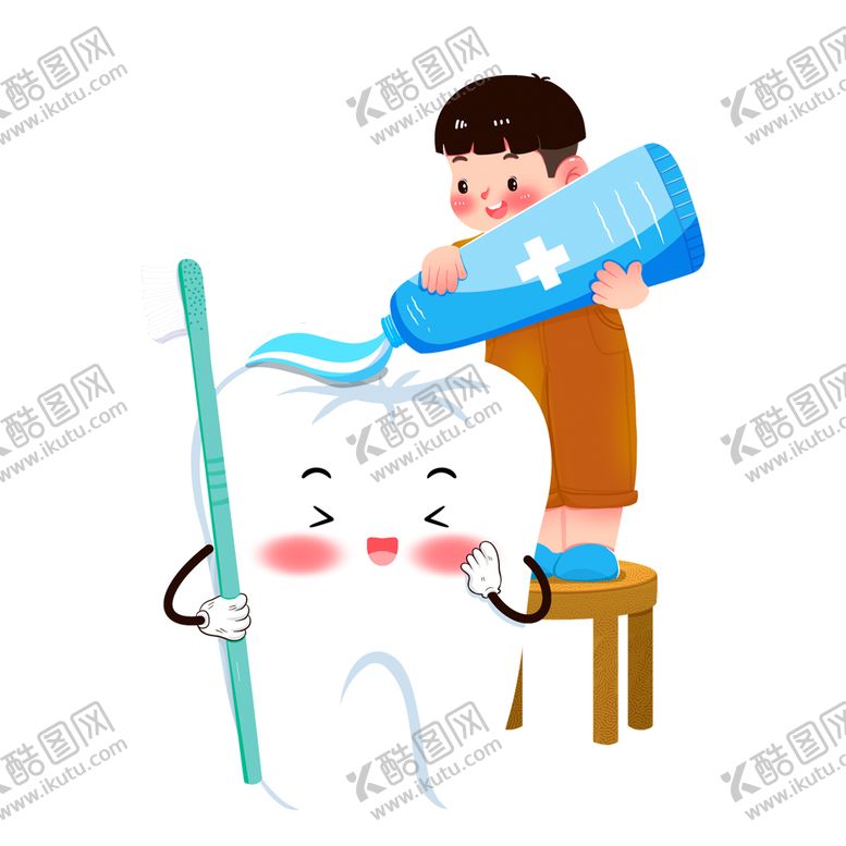 编号：50019301282344167632【酷图网】源文件下载-刷牙的男孩
