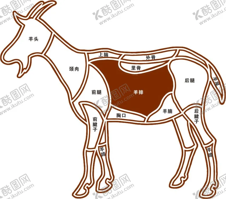 编号：59178209152035045103【酷图网】源文件下载-羊肉分割图