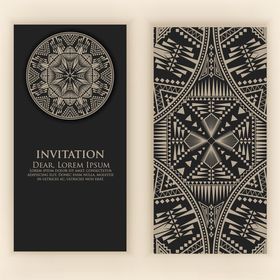 黑白几何图案邀请函设计