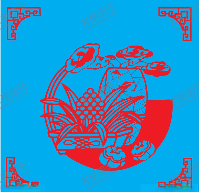 编号：46547110171252575305【酷图网】源文件下载-万事如意剪纸