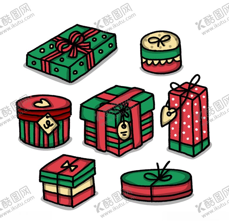 编号：24366310300414383146【酷图网】源文件下载-红绿拼色节日礼盒