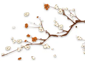 梅花桃花PNG樱手绘免扣素材