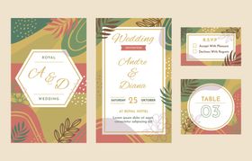 热带风婚礼邀请函设计