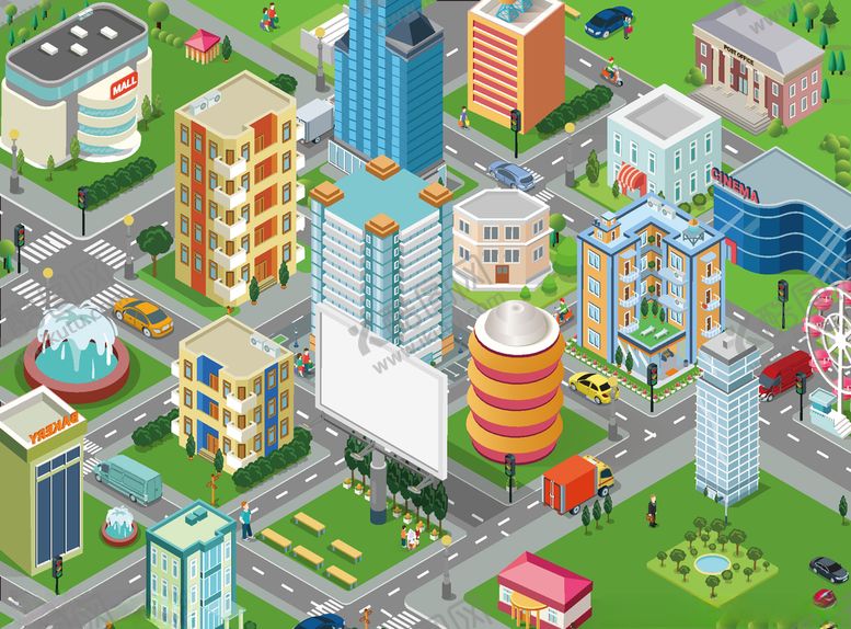 编号：43538409150037145079【酷图网】源文件下载-城市扁平化设计