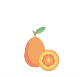 卡通橙子水果蔬果矢量图