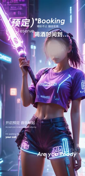 酒吧海报转场爆满夜店