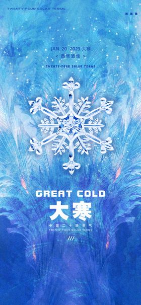 大寒节气海报雪小意境小手机