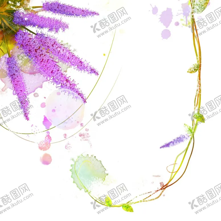 编号：45606812040832025155【酷图网】源文件下载-紫色花卉植物挂画装饰画