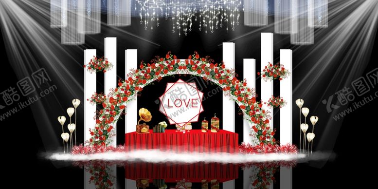 编号：57440310031632483874【酷图网】源文件下载-红色婚礼设计背景图片