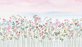 小碎花蝴蝶背景墙