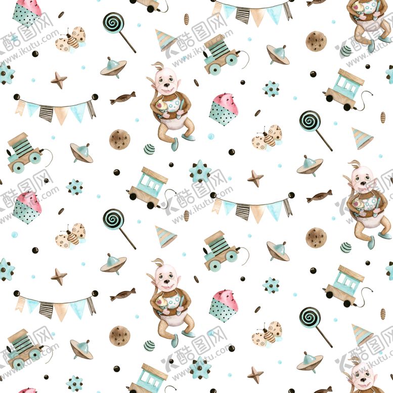 编号：20325110022027333666【酷图网】源文件下载-水彩花朵创意图案