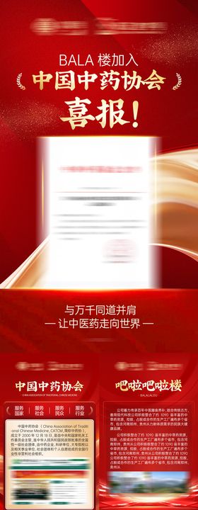 荣誉喜报中医药保健产品介绍海报