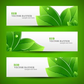 绿色环保横幅设计模板