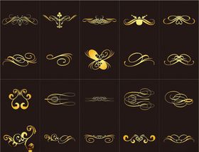 金色花边金色花纹花边角花