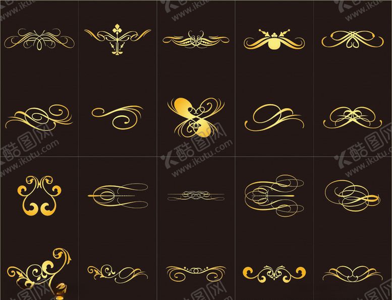 编号：13190310300311171535【酷图网】源文件下载-金色花边金色花纹花边角花