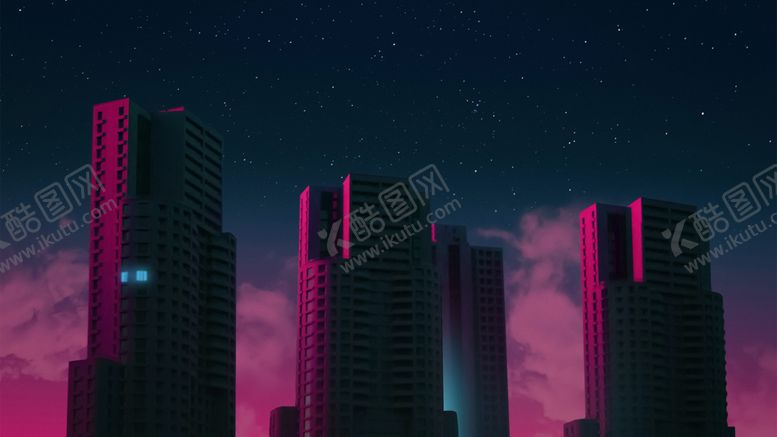 编号：99589102021505224540【酷图网】源文件下载-夜色下的现代建筑