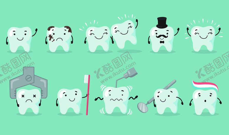 编号：63578109152311037642【酷图网】源文件下载-ai矢量牙齿素材口腔护理牙科医院
