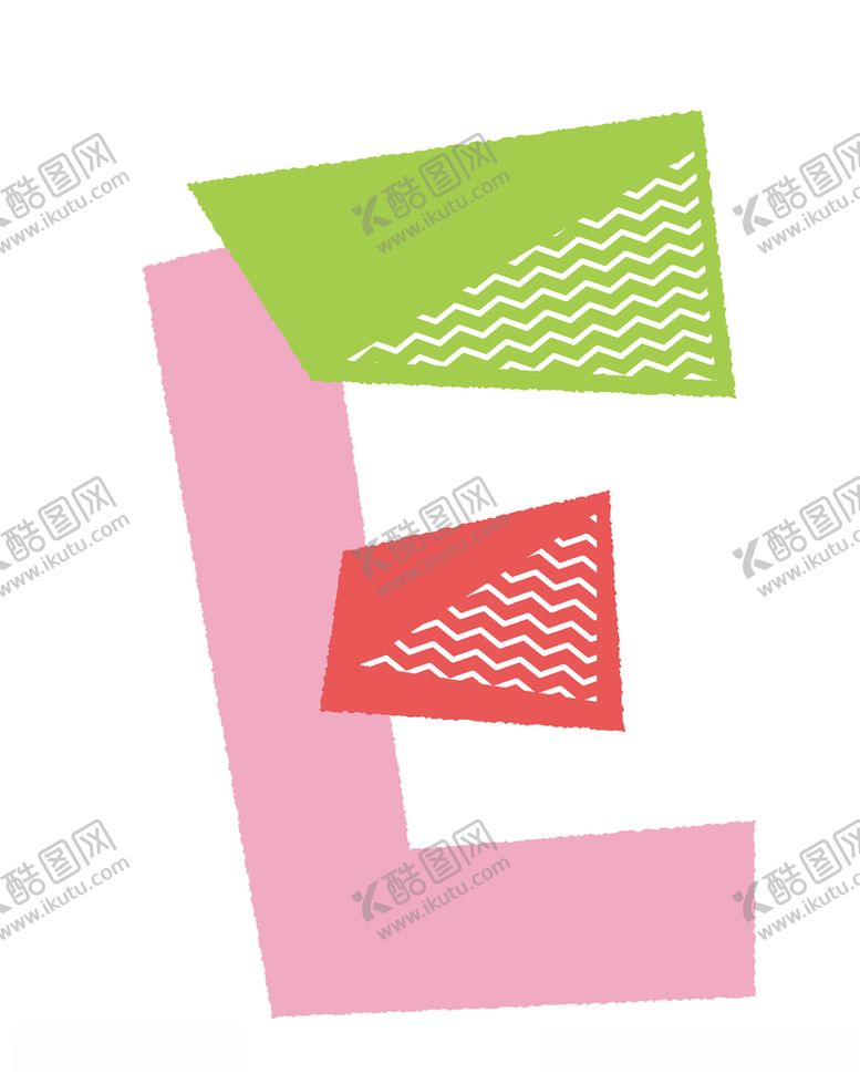 编号：50803407081642122276【酷图网】源文件下载-扁平化拼色矢量英文字母