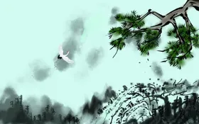山水画玄关装饰流