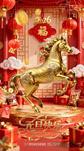 酒吧元旦马年新年宣传海报