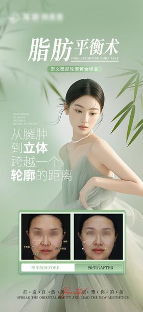 医美脂肪平衡V脸宣传海报