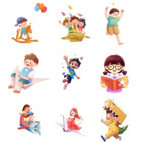 儿童休闲活动插画集