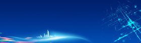 蓝色大气科技光线banner
