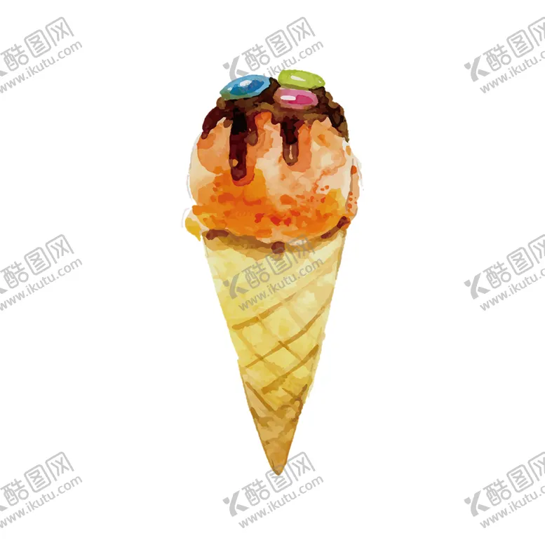 编号：68580003230816387603【酷图网】源文件下载-手绘矢量冰激凌插画图片