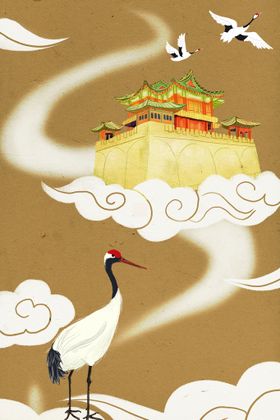 中国风背景元素梅花山水画素材