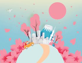 小清新简约创意海报图片花开乡村花香