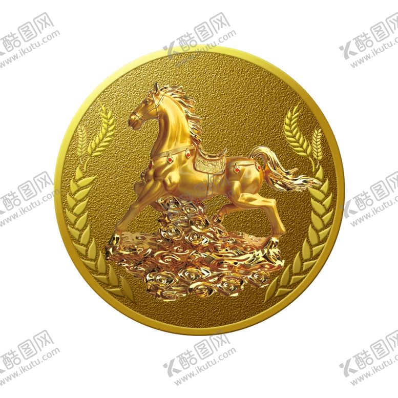 编号：27892102270724007497【酷图网】源文件下载-生肖金币金马