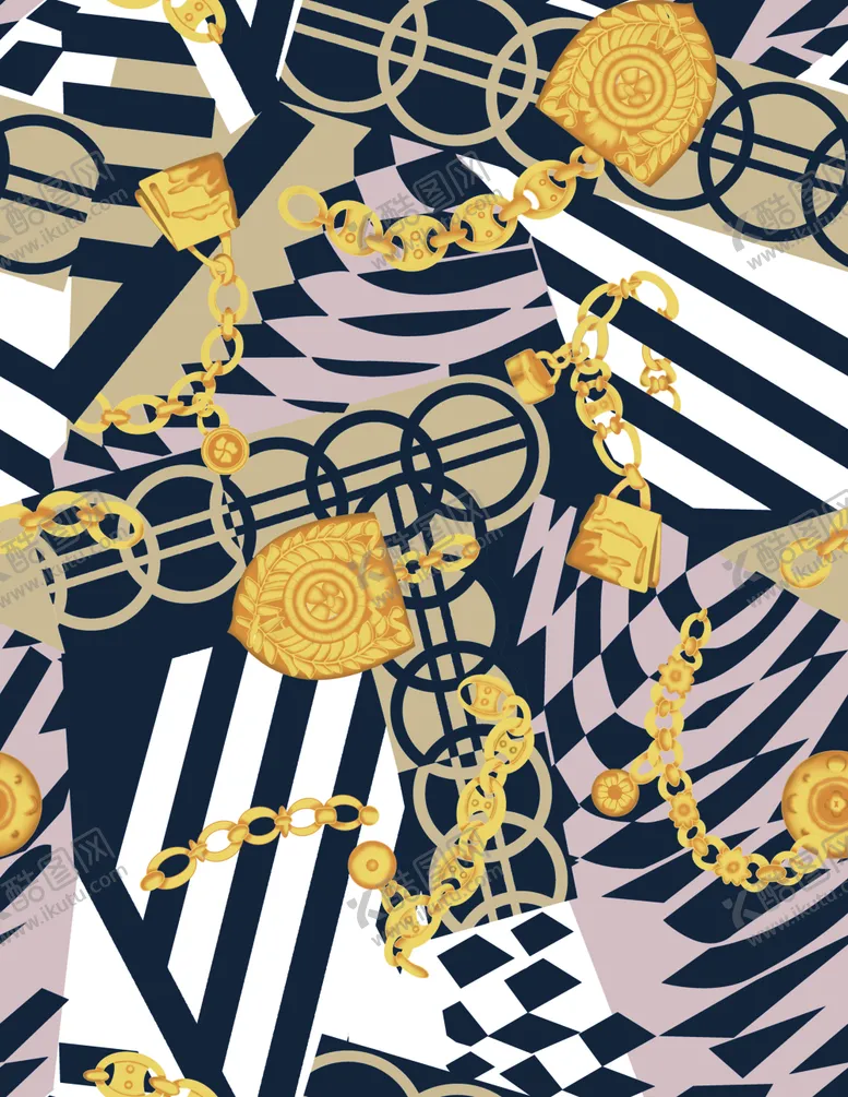编号：41538809261510331168【酷图网】源文件下载-大牌锁链几何线条男装