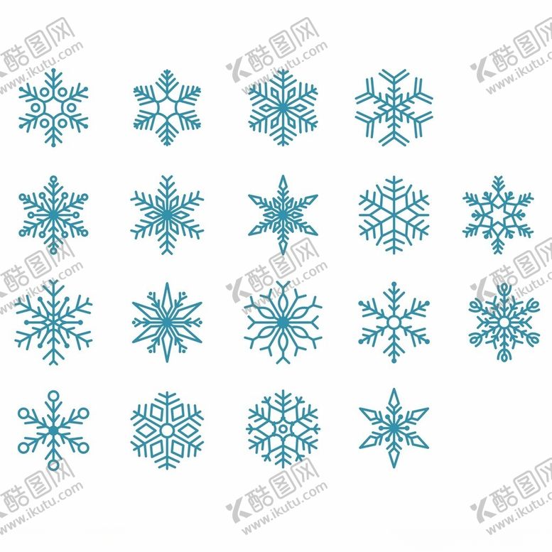 编号：36005802170805052605【酷图网】源文件下载-冬天的雪花多个图可修改矢量图