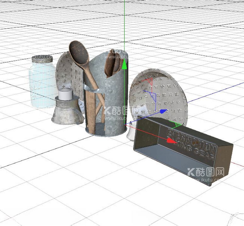编号：88679302141307492915【酷图网】源文件下载-C4D模型厨房工具