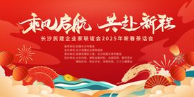 茶话会年会主画面背景板