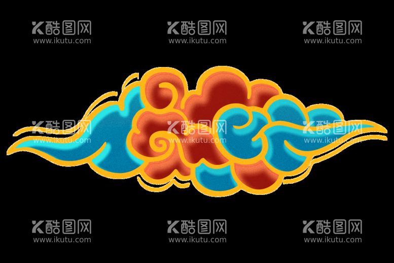 编号：90030410191022383378【酷图网】源文件下载-国潮   祥云    敦煌  