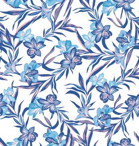 蓝白花卉图案背景