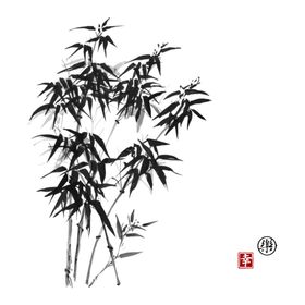 水墨竹子中国风富贵图片林