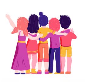 友谊友情知己插画同事卡通人物