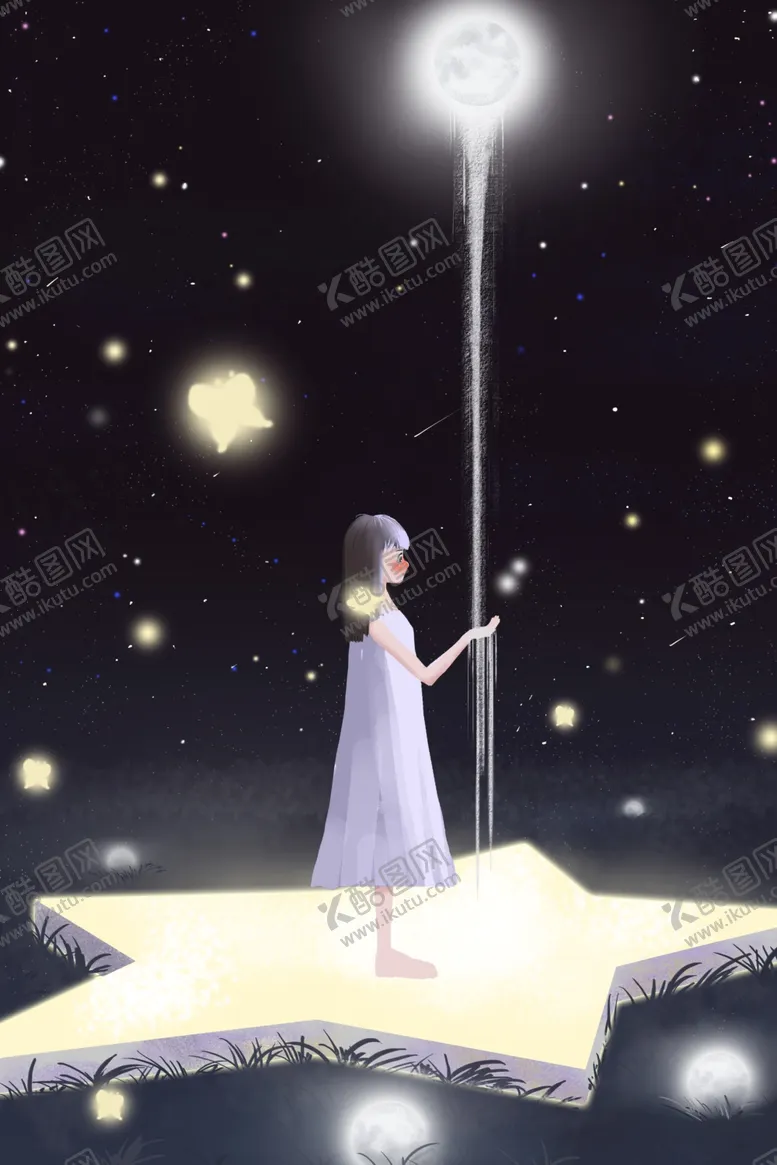 编号：31268906280245332975【酷图网】源文件下载-女孩梦幻插画