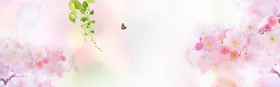 手绘桃花插画海报图片梅瓣底纹唯美