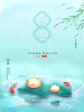 惊蛰清新海报